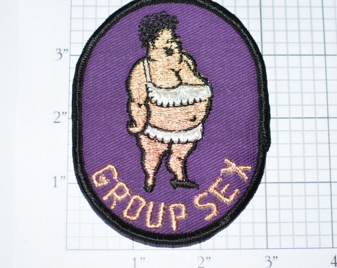 Group Sex - Funny Flirty Naughty Sexual Icebreaker Sew-On Vintage Patch (Black Border Version) *Limited Stock*  e14h