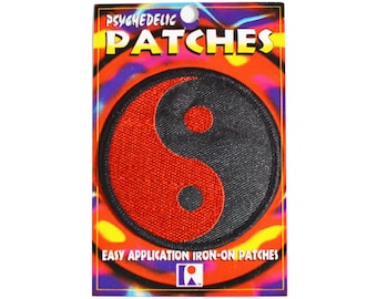 Yin and Yang Patch Iron-on Vintage Embroidered Clothing Patch Applique Taijitu Taoism Hinduism Duality Yoga Balance Symmetry Harmony Zen bb3