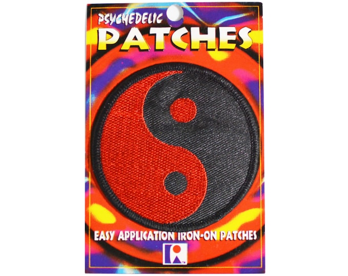 Yin and Yang Patch Iron-on Vintage Embroidered Clothing Patch Applique Taijitu Taoism Hinduism Duality Yoga Balance Symmetry Harmony Zen bb3
