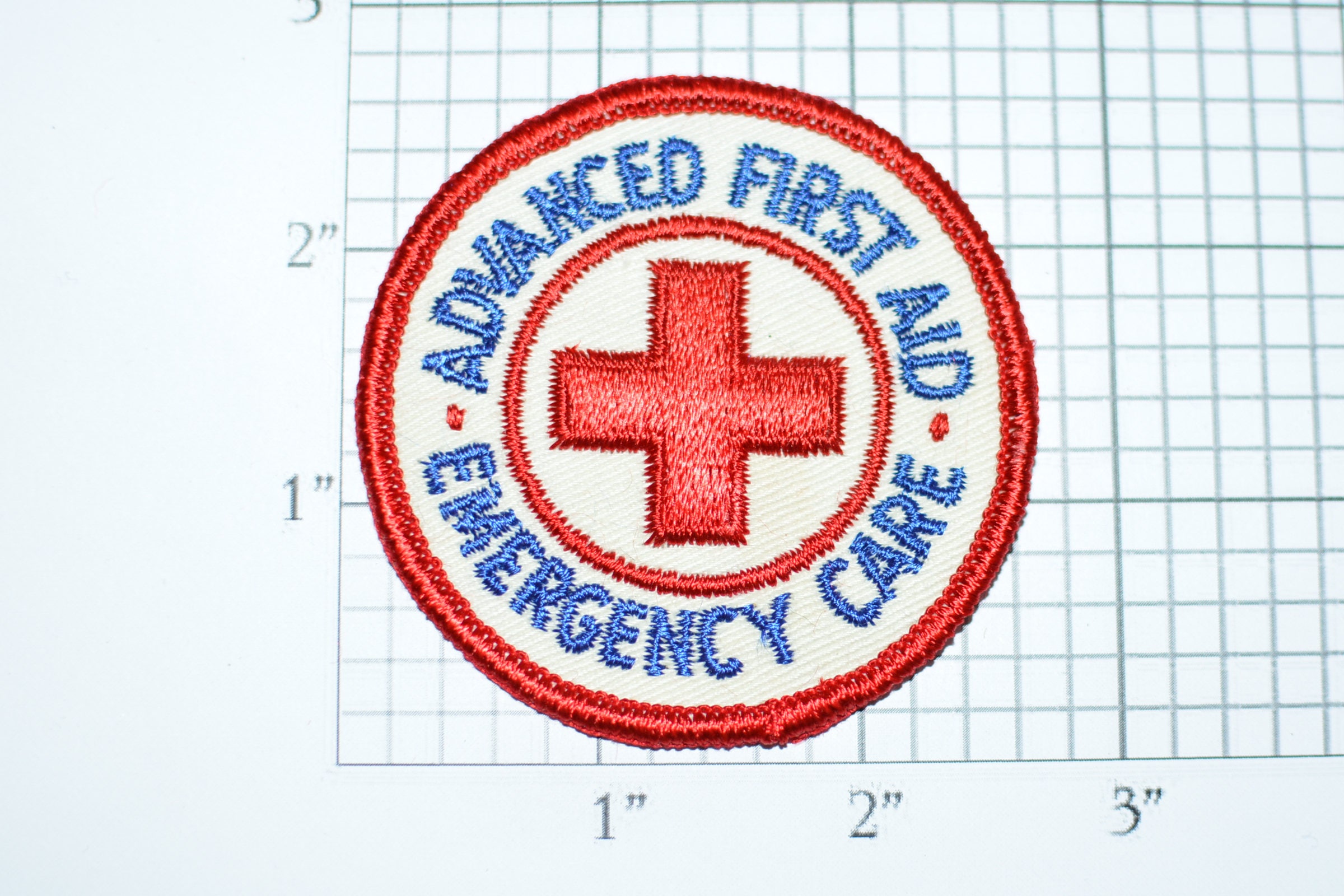 OLD American Red Cross First Aid Patch: EMERGENCY FIRST AID 1950s