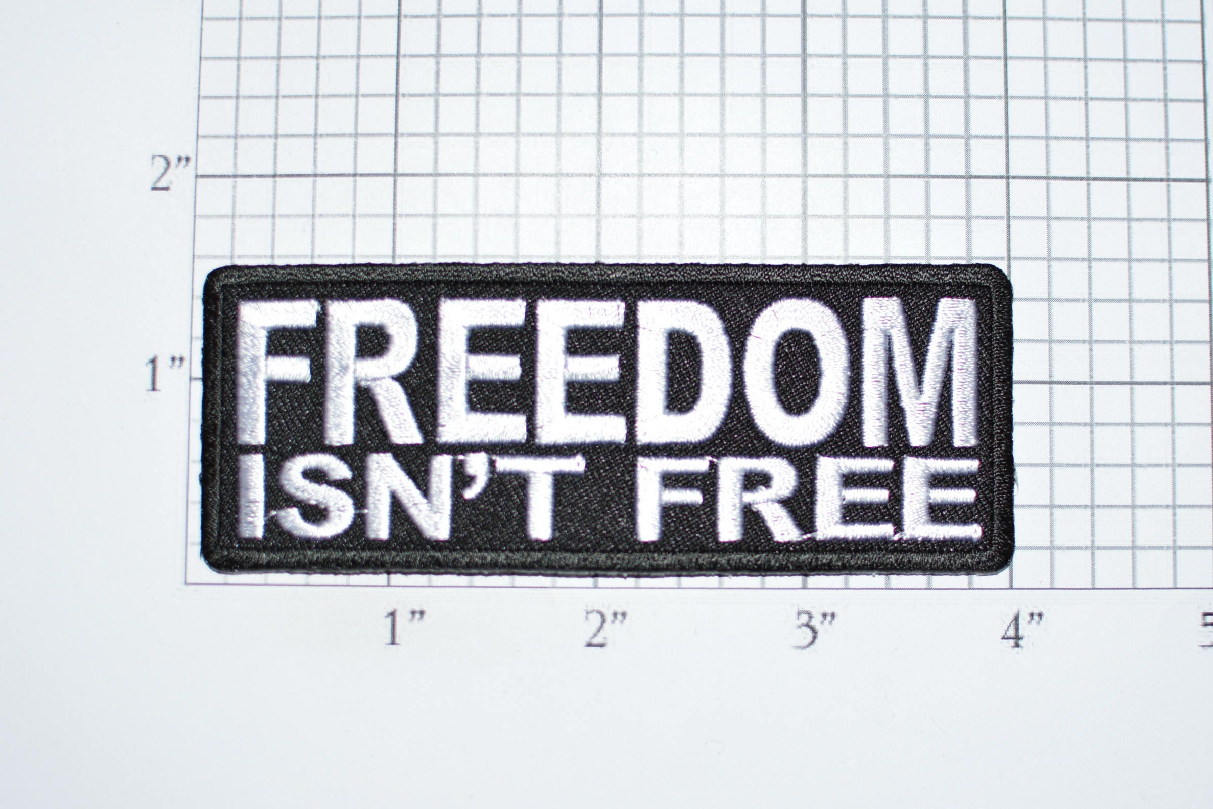 P4967 Patriotic Eagle Biker Small Iron on Patch Freedom Isn't Free