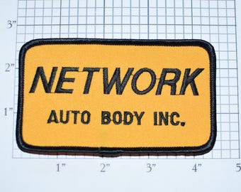 Network Auto Body Inc. Vintage Sew-on Embroidered Patch for Uniform Shirt Jacket Vest Hat Collision Repair Garage Mechanic California e32L