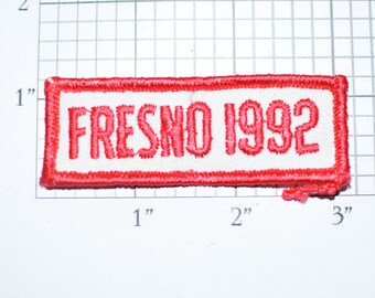 Vintage Fresno 1992 Iron-on Embroidered Clothing Applique Patch Tab California CA Graduation Class Of Year DIY Clothes Craft Shirt Vest e28f