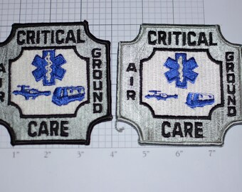 Air Ground Critical Care Iron-On Embroidered Clothing Patch for Medical EMT EMS Uniform Shoulder Crest Shirt Vest Jacket Costume Cosplay