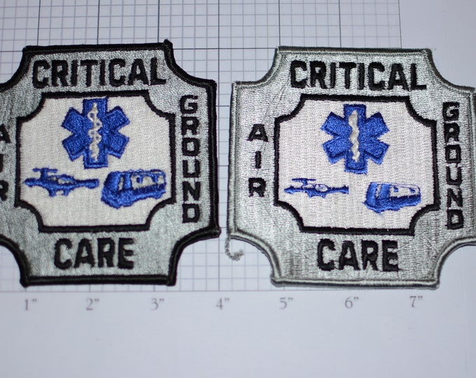 Air Ground Critical Care Iron-On Embroidered Clothing Patch for Medical EMT EMS Uniform Shoulder Crest Shirt Vest Jacket Costume Cosplay