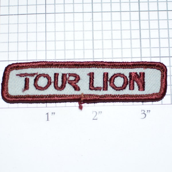 Tour Lion Sew-On 1980's Vintage Clothing Patch for Biker Jacket Vest Tab Motorcycle Collectible Emblem Insignia Crest Clothes Memorabilia