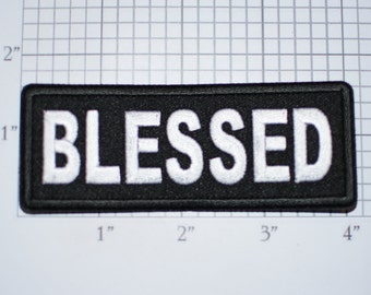 Blessed Iron-On (or Sew On) Embroidered Clothing Patch for Biker Jacket Vest MC Hat Motorcycle Rider Jesus Christ Christian Religious Faith