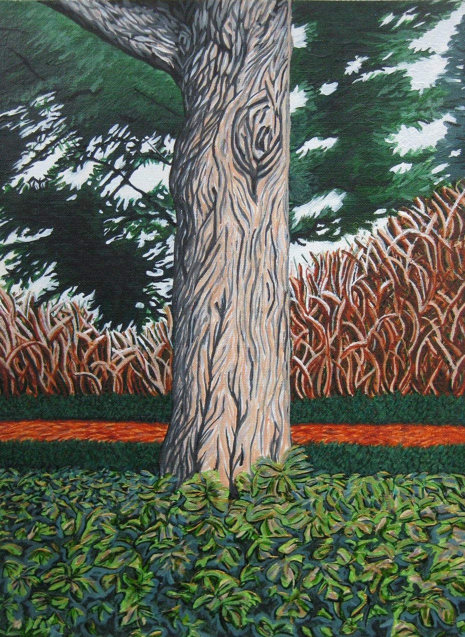 acrylic painting tree bark