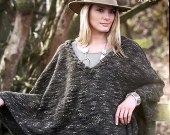 INSTANT DOWNLOAD PDF,  Digital File Knitted Pattern - 2 designs included, Ladies Cape, Sweater Pattern, chunky cardigan, Knit Cape