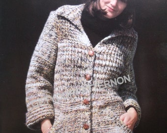 INSTANT DOWNLOAD PDF,  Digital File Knitted Pattern -Ladies Knitting Pattern, chunky sweater, Knit sweater pdf., fall fashion pattern
