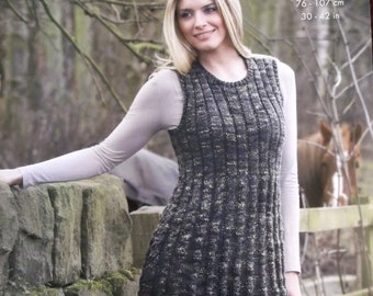 INSTANT DOWNLOAD PDF, Knitted Womens Sweater Pattern, Two Designs included, Knit Sweater Dress Pattern, Digital File Knitting Pattern -
