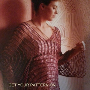 INSTANT DOWNLOAD PDF,Crochet Womens Top Pattern, Digital File Crochet Pattern - Over Sized Sweater, Kimono Sleeves, Loose Knit Top