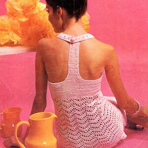 Digital File Pattern,Instant Download pdf, Vintage 1970s, CROCHET PATTERN, Thigh High Length Skirt, Retro Chic