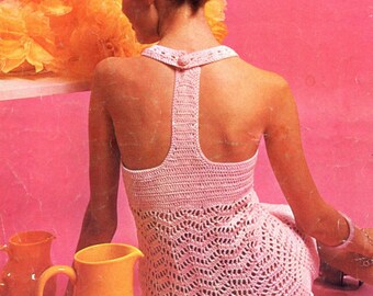 Digital File Pattern,Instant Download pdf, Vintage 1970s, CROCHET PATTERN, Thigh High Length Skirt, Retro Chic