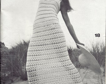 INSTANT DOWNLOAD PDF, Crochet Maxi Dress Pattern 1970s, Digital File Crochet Sun Dress Pattern - Wedding Dress