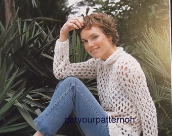 INSTANT DOWNLOAD PDF, Knitted Sweater, 2 designs, Beach cover-up, knit pull over, Womens Sweater, Chunky Sweater, Digital File Pattern