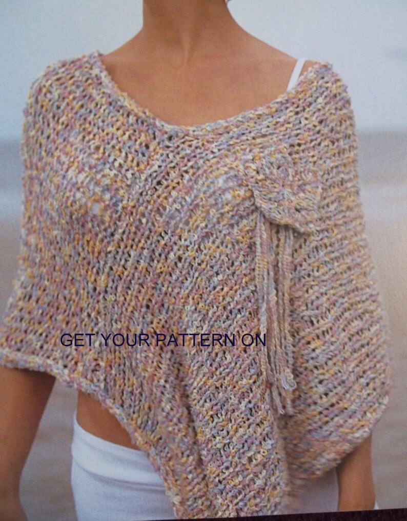INSTANT DOWNLOAD PDF, Digital File Knitted Pattern Womens Knitted Wrap
