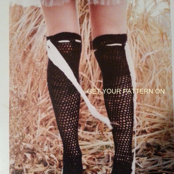 Crochet Thigh High Stockings Pattern Etsy