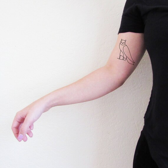 hibou hiéroglyphe tattoo tatouage égyptien faux tatouage | etsy