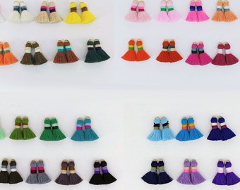 10% Wholesale 40 pcs - 0.8" Mini Line Art Cotton Tassel, Neon Tassels, Hand Crafted Acryl Charm Supplies for fashion accessories