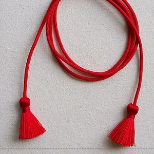 Tie Tassel - 12&quot;, 24&quot;, 36&quot; Red Art Silk Pom Pom for christams gift box, wedding cake decor