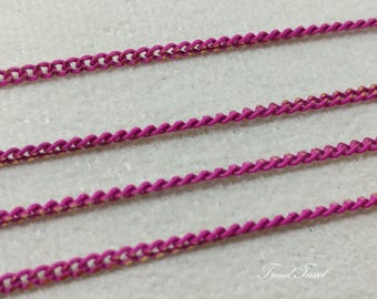 1 m beading Shiny Diamond Cut 1.5mm Royal Blue Curved Color Chain Flat Curb Supply for DIY jewellery necklace 145SF