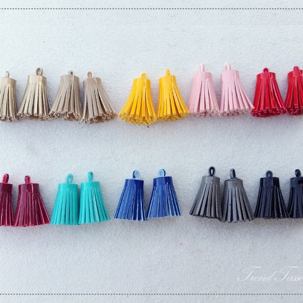 New!! 2 pcs - 0.6" (1.5cm) Enamel Suede Fringe Tassel, Hand Crafted Teasel Charm Supplies for accessory, shoes