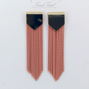 2 Stück (Paar) - 2&quot; Peach Epaulette Quaste, FransenKette Tropfen, Farbkette Quaste Supply Ohrringe, Charm, Halskette