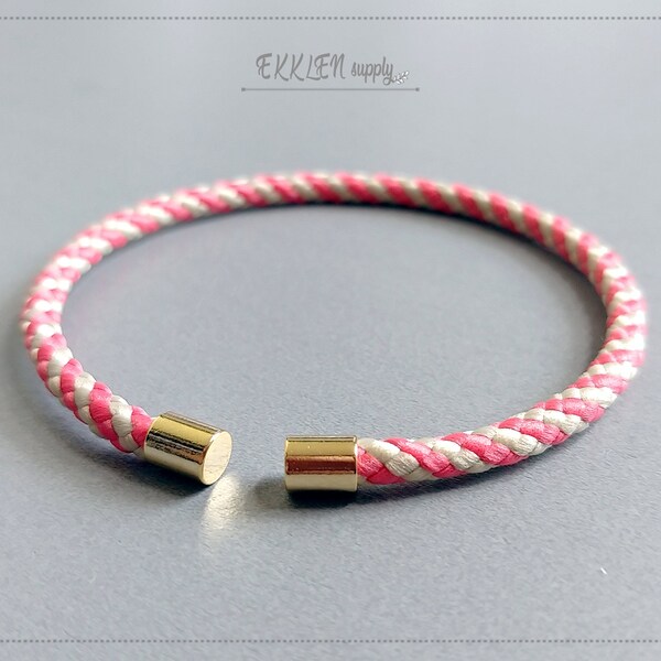 1 PC - 60mm, Ivory & Coral, adjustable Bracelet, Rope fashion bangle summer jewerly [ ECT0064-IC ]