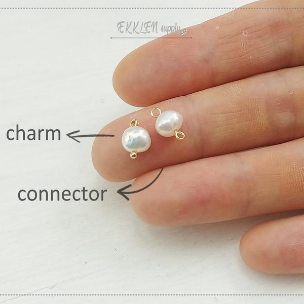 2 PCS - 6 x 8 mm ellipse Freshwater Pearl with ring, genuine round pearls supply  [ EPG0038 ]