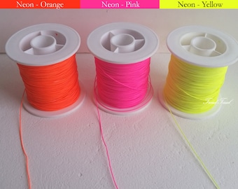 10 yds - 0.8 mm NEON, Strong Macrame String, Nylon Beading Cord Findings Wholesale for jewelry, bookmark, tassel loop