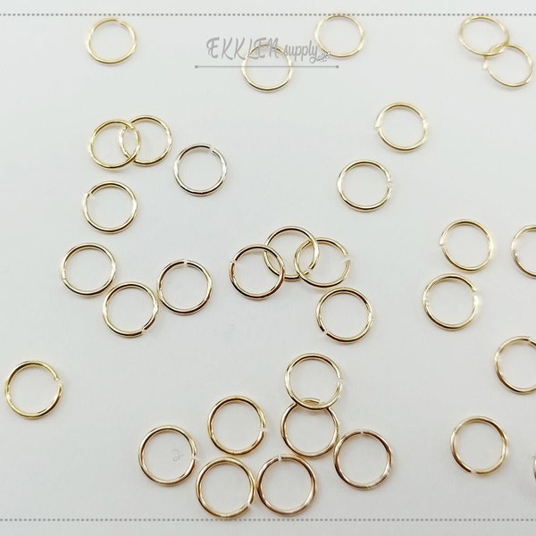 10 grams - Thin 6mm, 23 Gauge (0.6mm), 16K gold plated open jump rings , making jewelry link supply [ EBF0026-G 06x5 ]