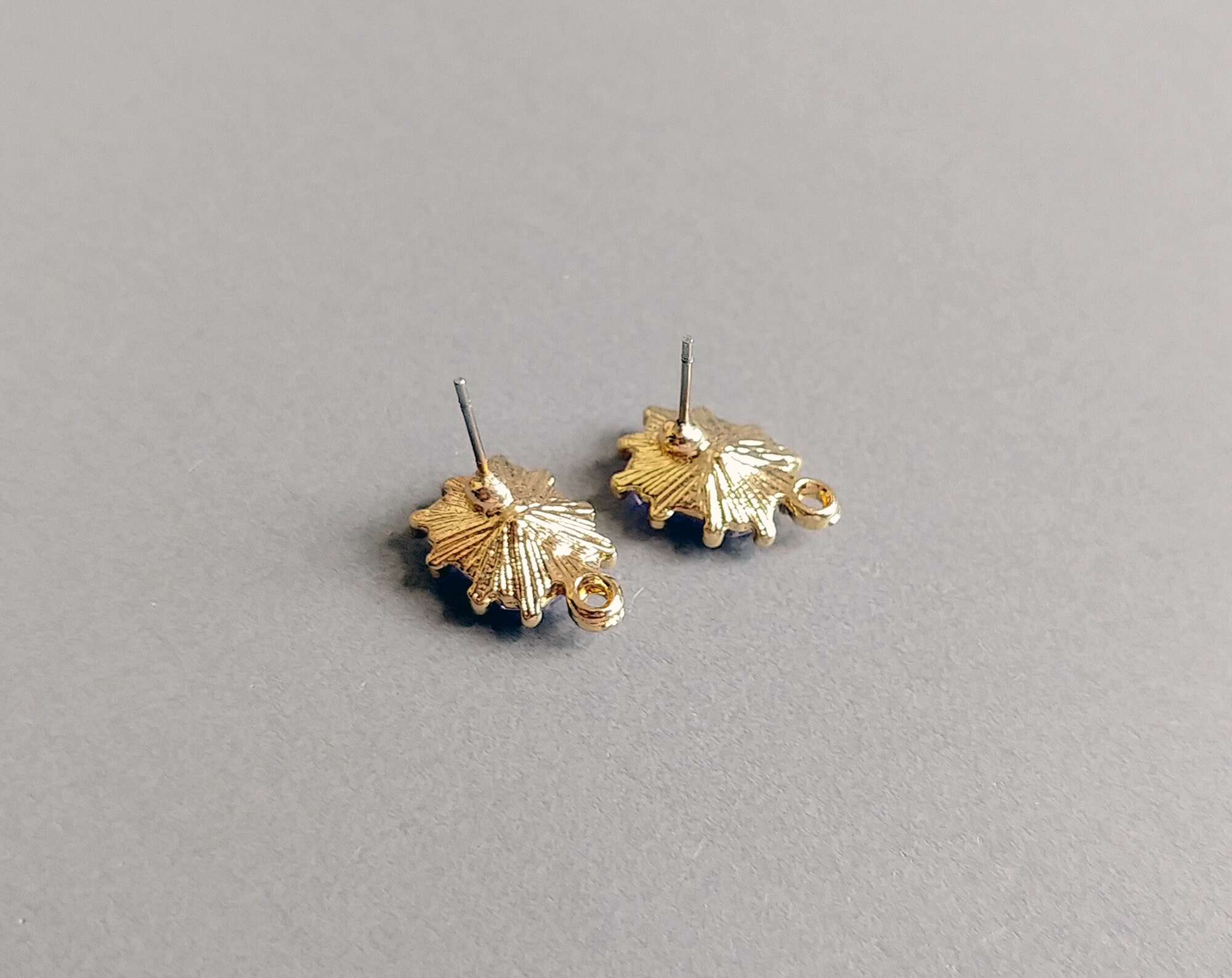 2 PCS 13x11mm Gold Plated Brass, Square Cubic Zirconia Stud 2 PCS 13x11mm Gold Plated Brass, Square Cubic Zirconia Stud