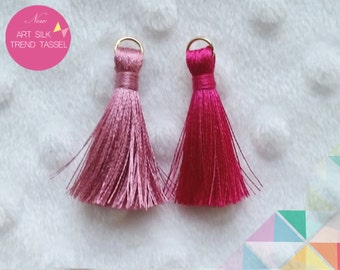 2 pc - 1.5", 40 colores, Art Silk Tassel Supplies in handmade diy for Jewelry necklace, pendientes