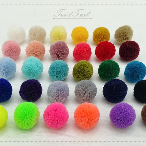 10% Großhandel 60 Stück - [Plain] 15mm Art Cotton Acryl Pom Pom Ball, 30 Farben