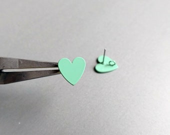 2 PCS - Menta, Poste de pendiente acrílico de recubrimiento de esmalte de 12 mm, Pendiente Formica, Accesorio de perno de acetato de celulosa [ ECT0094 ]
