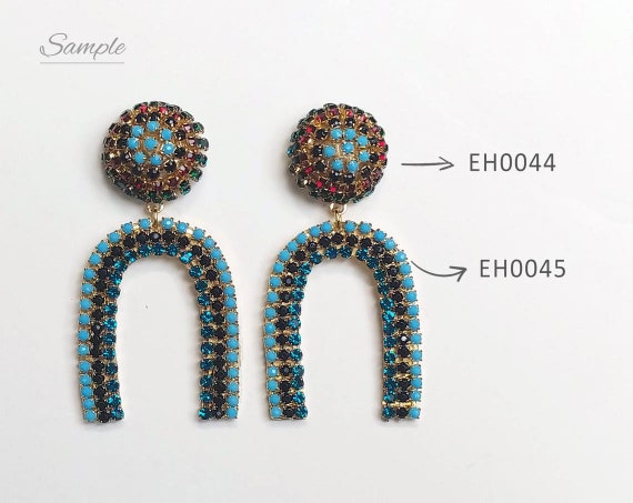 2 PCS 35mm Turquoise Rhinestone Drop Horse's Hoof - Etsy