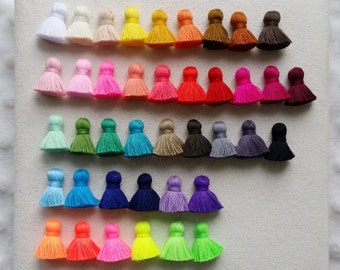 10% Wholesale 40 pcs - 0.7" Chubby Art Cotton Tassel, Without jump ring ET0007