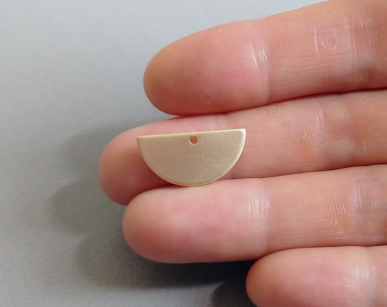 2 PCS 20 X 10 Mm Gold Plated Over Brass 1 Holes Semi Circle Etsy