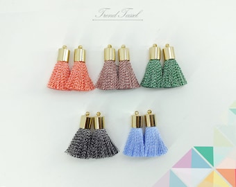 2 pcs - 1.1 » Art gland de soie avec bouchon en laiton, thème CHEVRON pompon fournitures pour bijoux, bijou de sac