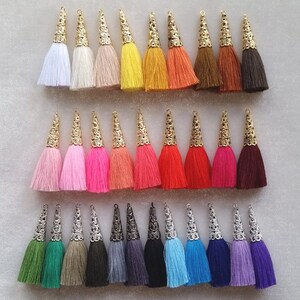 20% Wholesale 40 pcs - 2&quot; Trendy Art Cotton Tassel with Cone plated, Hand CraftedSupplies for jewelry, necklace, earrings, decorations