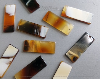 2 PCS - 40 x 15 mm FORMICA, colgante rectangular acrílico, pendiente de color plástico, colgante de celulosa, encanto de acetato [ ECT0054 ]