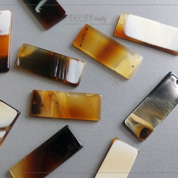 2 PCS - 40 x 15 mm FORMICA, Acrylic rectangle Pendant, Plastic Color Earring, Cellulose Pendant, Acetate Charm [ ECT0054 ]