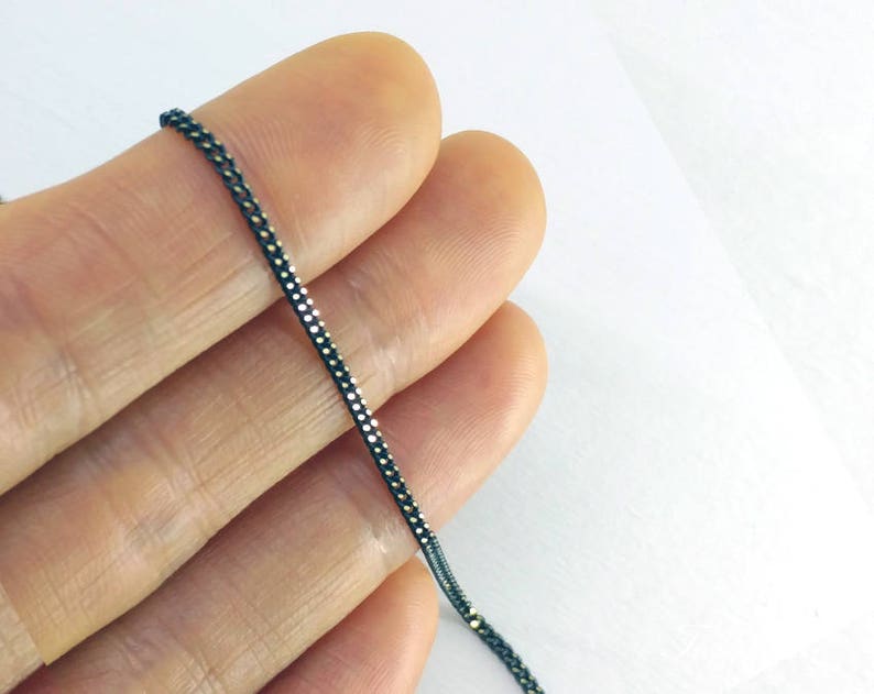 1 m beading Shiny Diamond Cut 1.5mm Royal Blue Curved Color Chain Flat Curb Supply for DIY jewellery necklace 145SF