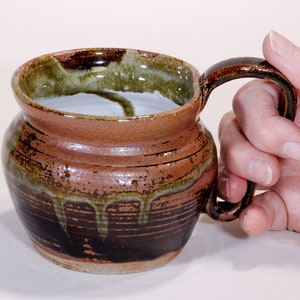 Black and Brown Handmade Wheel Thrown Stoneware Ceramic Mug