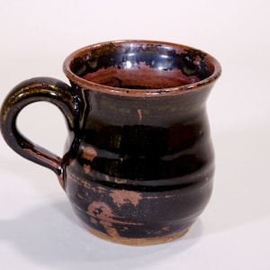 Black and Brown Wheel Thrown Stoneware Ceramic Mug
