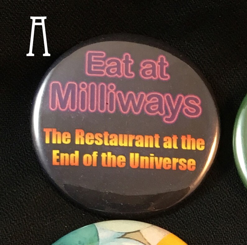 Hitchhiker's Guide to the Galaxy Button Set, Don't Panic, 42, the