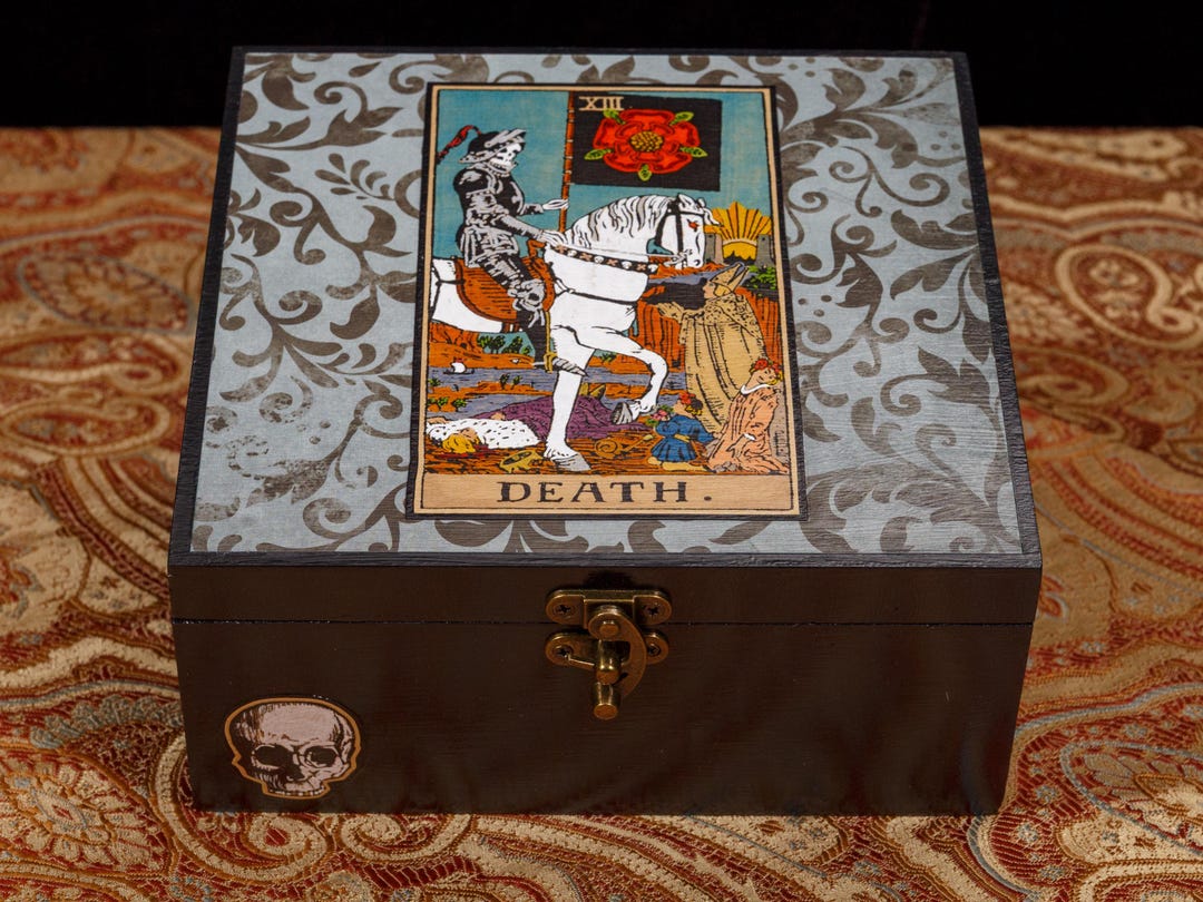 Tarot Storage Box, Death Card, Handmade - Etsy