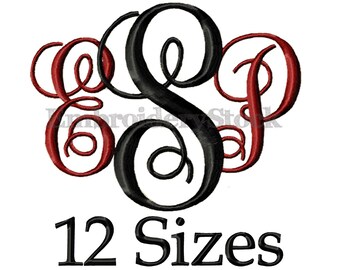Interlocking Vine Embroidery Font Monogram Font Machine Embroidery Fonts Design Embroidery Intertwined Monogram Font