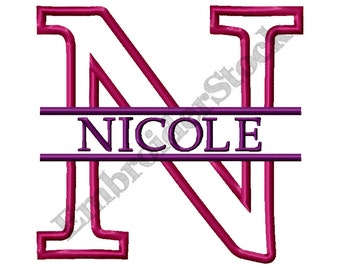 Split Applique Alphabet Monogram Font Machine Embroidery Font Design - For 4"x4" Embroidery Hoop